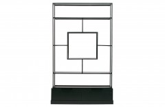 BLACK METAL HONG CABINET WITH 2 WOOD DRAWERS - CABINETS, SHELVES
